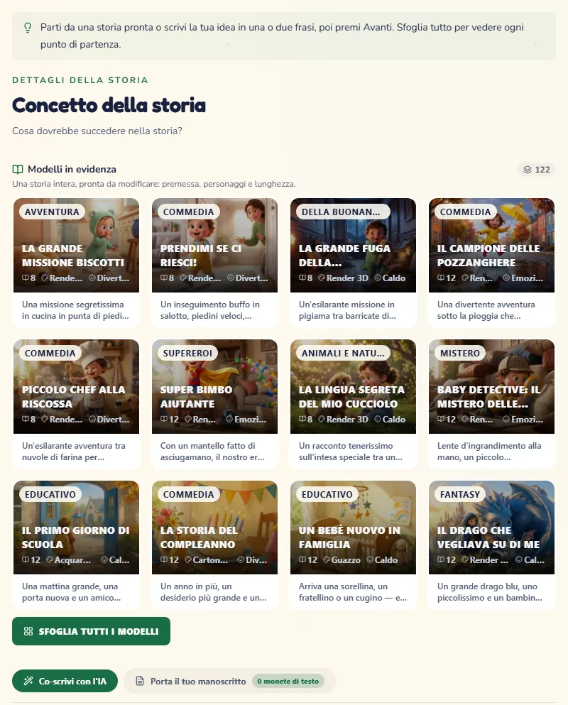Il passaggio Storia, con storie pronte e spazio per la tua idea