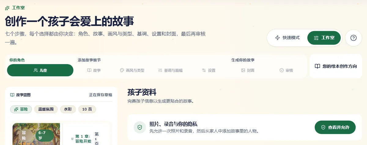 工作室模式及其七个步骤,第一步是创作故事的大人说明自己是谁的卡片